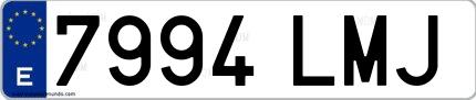 Ejemplo de matrícula española 7994 LMJ