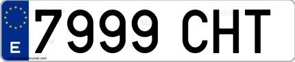 Ejemplo de matrícula española 7999 CHT
