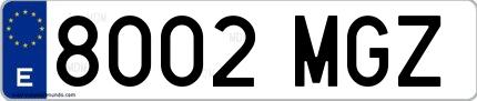 Ejemplo de matrícula española 8002 MGZ