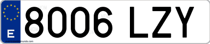 Ejemplo de matrícula de coche ordinaria 8006 LZY