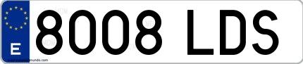Ejemplo de matrícula española 8008 LDS