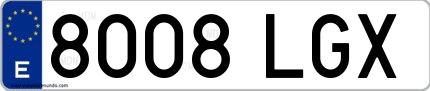 Ejemplo de matrícula española 8008 LGX
