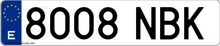 Ejemplo de matrícula española 8008 NBK