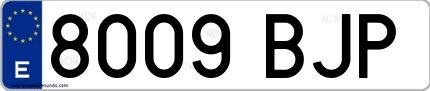 Ejemplo de matrícula española 8009 BJP