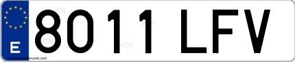 Ejemplo de matrícula española 8011 LFV