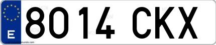 Ejemplo de matrícula española 8014 CKX