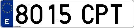 Ejemplo de matrícula española 8015 CPT