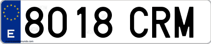 Ejemplo de matrícula de coche ordinaria 8018 CRM