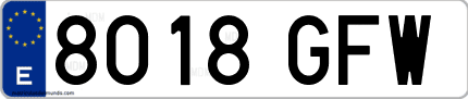 Ejemplo de matrícula de coche ordinaria 8018 GFW