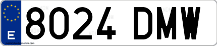 Ejemplo de matrícula de coche ordinaria 8024 DMW