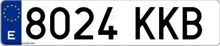 Ejemplo de matrícula española 8024 KKB