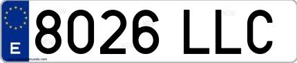 Ejemplo de matrícula española 8026 LLC