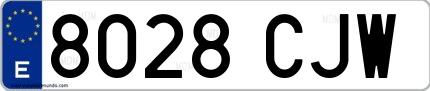Ejemplo de matrícula española 8028 CJW