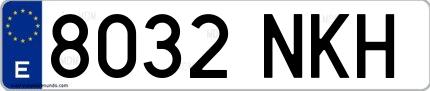 Ejemplo de matrícula española 8032 NKH
