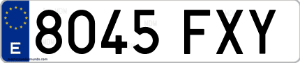 Ejemplo de matrícula de coche ordinaria 8045 FXY