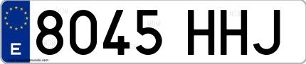 Ejemplo de matrícula española 8045 HHJ