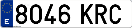 Ejemplo de matrícula de coche ordinaria 8046 KRC