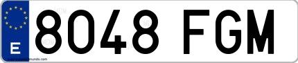 Ejemplo de matrícula española 8048 FGM