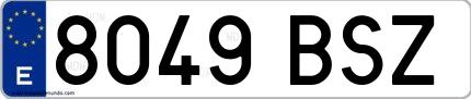 Ejemplo de matrícula española 8049 BSZ