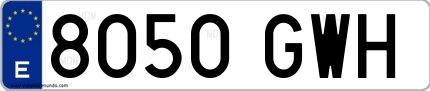 Ejemplo de matrícula española 8050 GWH