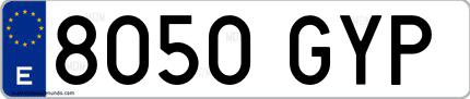 Ejemplo de matrícula española 8050 GYP