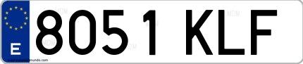 Ejemplo de matrícula española 8051 KLF