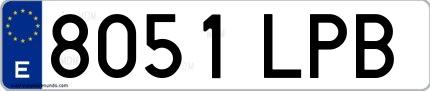 Ejemplo de matrícula española 8051 LPB