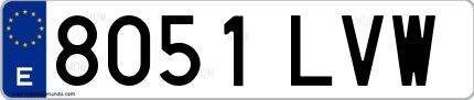 Ejemplo de matrícula española 8051 LVW