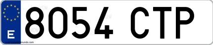 Ejemplo de matrícula española 8054 CTP