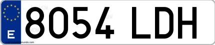 Ejemplo de matrícula española 8054 LDH