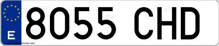 Ejemplo de matrícula española 8055 CHD