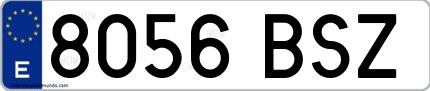 Ejemplo de matrícula española 8056 BSZ