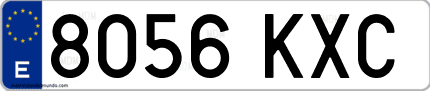 Ejemplo de matrícula de coche ordinaria 8056 KXC