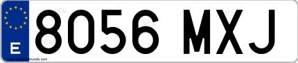 Ejemplo de matrícula española 8056 MXJ