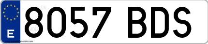 Ejemplo de matrícula española 8057 BDS