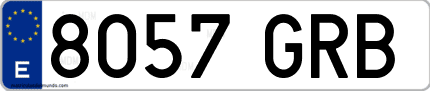 Ejemplo de matrícula de coche ordinaria 8057 GRB