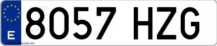 Ejemplo de matrícula española 8057 HZG