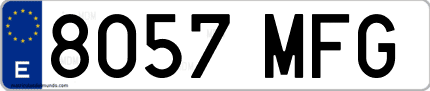 Ejemplo de matrícula de coche ordinaria 8057 MFG