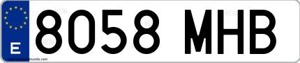 Ejemplo de matrícula española 8058 MHB