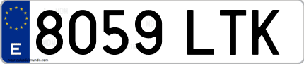 Ejemplo de matrícula de coche ordinaria 8059 LTK