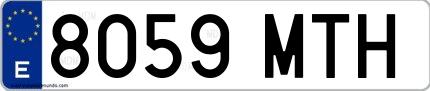 Ejemplo de matrícula española 8059 MTH