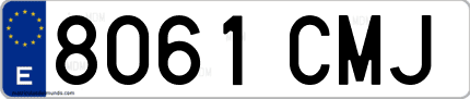 Ejemplo de matrícula de coche ordinaria 8061 CMJ