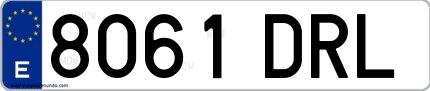 Ejemplo de matrícula española 8061 DRL