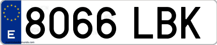 Ejemplo de matrícula de coche ordinaria 8066 LBK