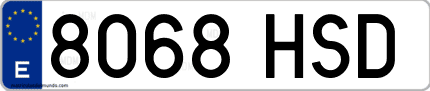 Ejemplo de matrícula de coche ordinaria 8068 HSD