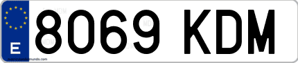 Ejemplo de matrícula de coche ordinaria 8069 KDM