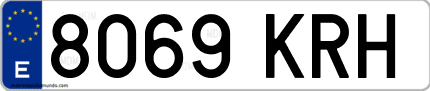 Ejemplo de matrícula de coche ordinaria 8069 KRH