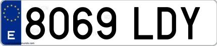 Ejemplo de matrícula española 8069 LDY