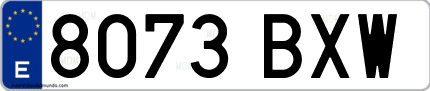Ejemplo de matrícula de coche ordinaria 8073 BXW