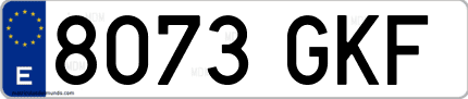 Ejemplo de matrícula de coche ordinaria 8073 GKF